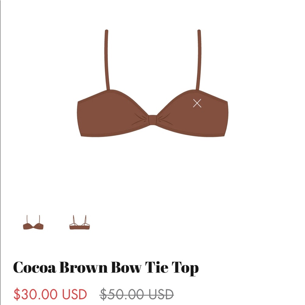 Boutine LA Cocoa Brown Bow Tie Top NWT
